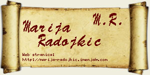 Marija Radojkić vizit kartica